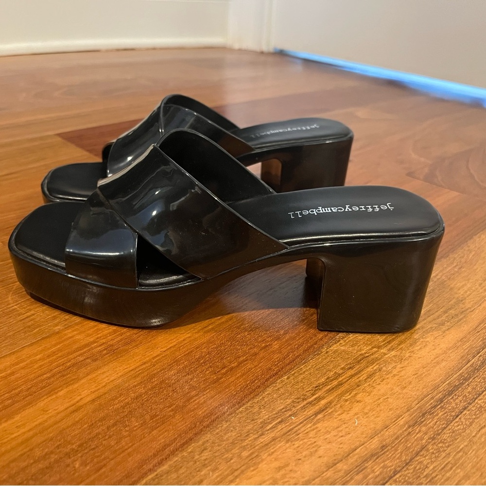 Jeffrey Campbell Glossy Black Sandals - Picture 3 of 4